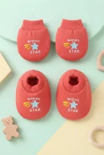 Ultra-Soft Newborn Cotton Scratch Mittens and Booties Combo Set - Image 10