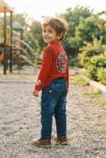 Kids' Marvel Superhero Graphic Tee & Cargo Denim Outfit Set - Image 2