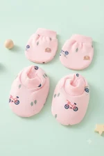 Ultra-Soft Newborn Cotton Scratch Mittens and Booties Combo Set - Image 17